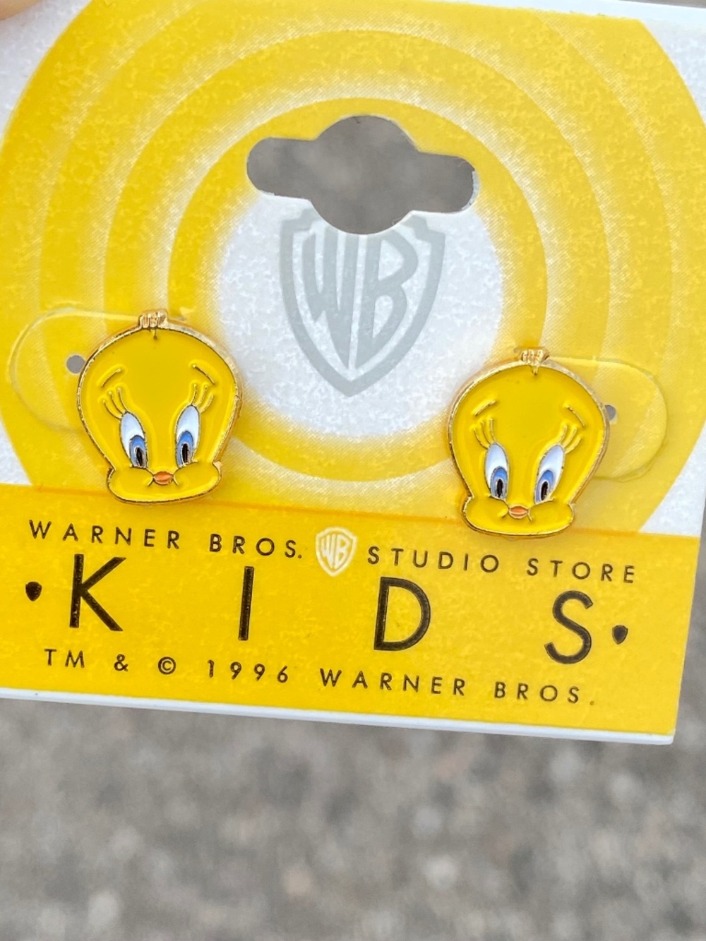 NWT Vintage 1996 Original Warner Brother's Studio Tweety Bird Earrings Taiwan
